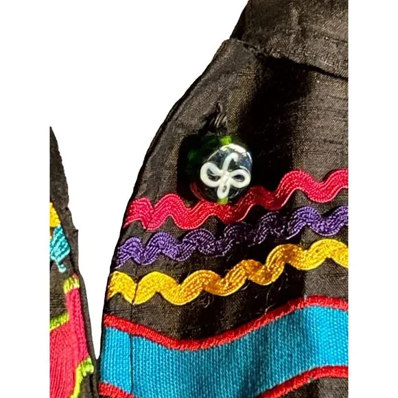 Allure Jacket Womens Medium Embellished Vintage Retro Button - Picture 6 of 9